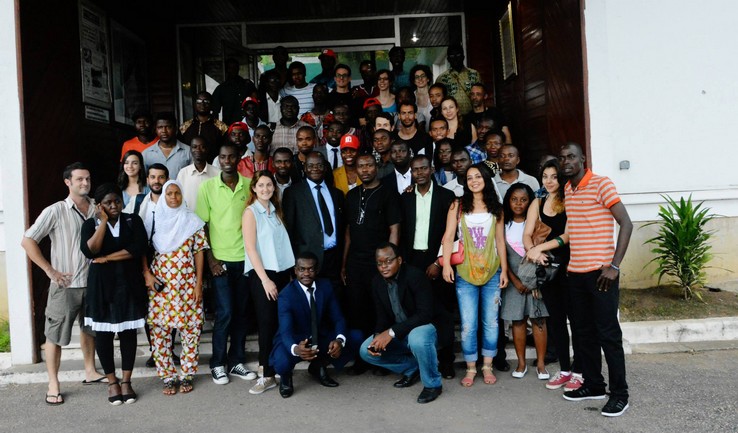 Les mondoblogueurs chez le quotidien Fraternité Matin à Abidjan photo:mondoblog.org